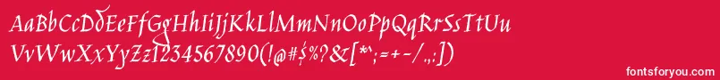 フォントJimnightshadeRegular – 赤い背景に白い文字