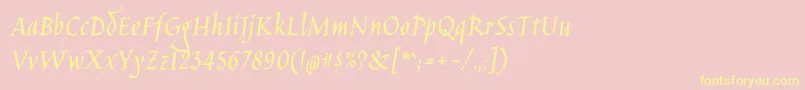 Шрифт JimnightshadeRegular – жёлтые шрифты на розовом фоне