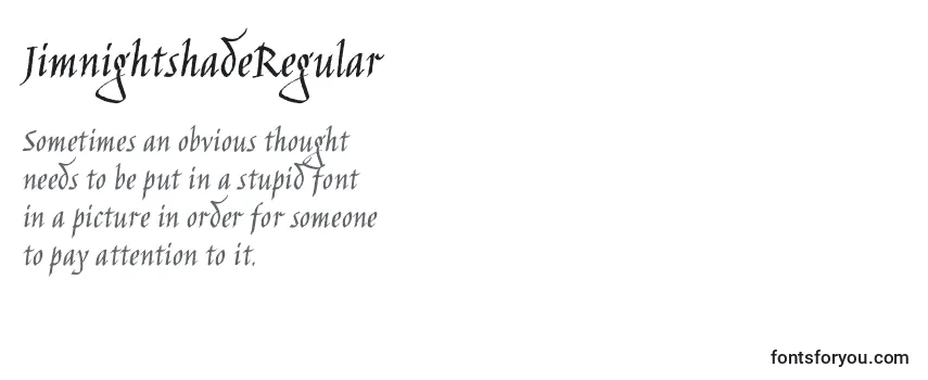 Review of the JimnightshadeRegular Font