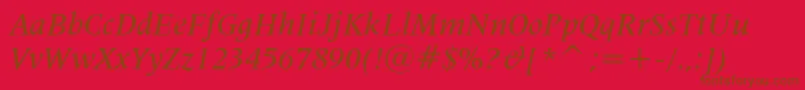 Lat725mi Font – Brown Fonts on Red Background