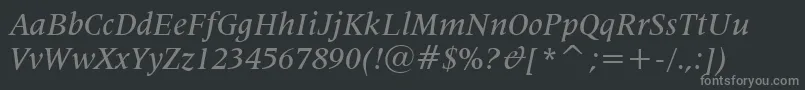 Шрифт Lat725mi – серые шрифты на чёрном фоне