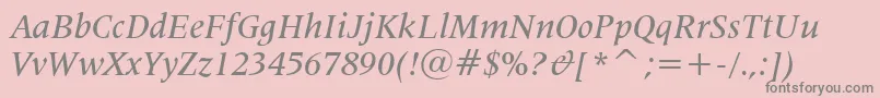 Lat725mi Font – Gray Fonts on Pink Background