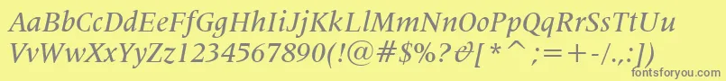 Lat725mi Font – Gray Fonts on Yellow Background