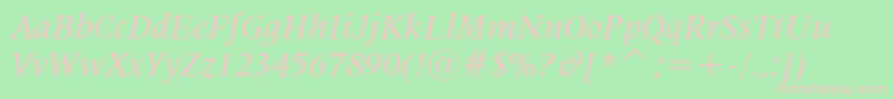 Lat725mi Font – Pink Fonts on Green Background