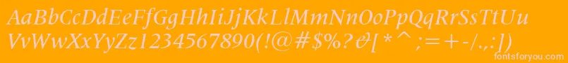 Lat725mi-Schriftart – Rosa Schriften auf orangefarbenem Hintergrund