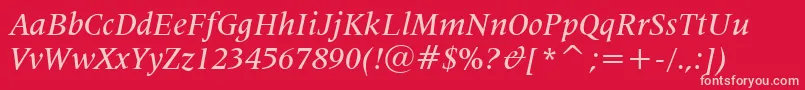 Lat725mi Font – Pink Fonts on Red Background