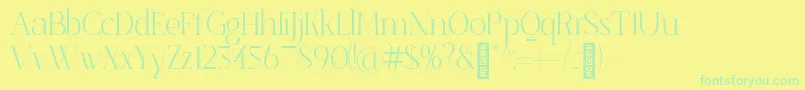 SenzabellaThin Font – Green Fonts on Yellow Background