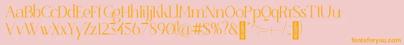 SenzabellaThin-Schriftart – Orangefarbene Schriften auf rosa Hintergrund