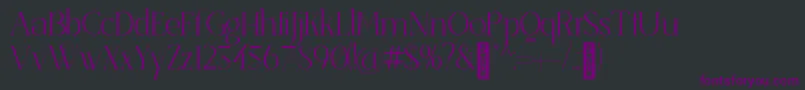 SenzabellaThin-Schriftart – Violette Schriften auf schwarzem Hintergrund