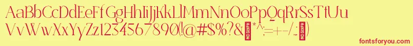 SenzabellaThin-Schriftart – Rote Schriften auf gelbem Hintergrund