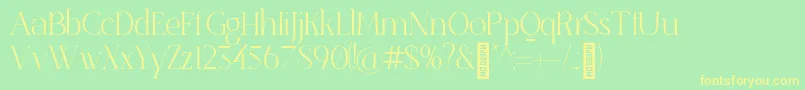 SenzabellaThin Font – Yellow Fonts on Green Background