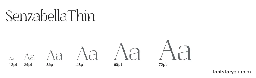 SenzabellaThin Font Sizes