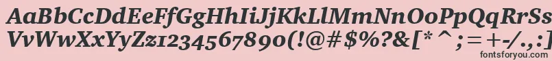 フォントCharterOsItcTtBlackitalic – ピンクの背景に黒い文字