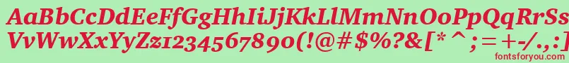 CharterOsItcTtBlackitalic Font – Red Fonts on Green Background