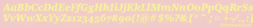 CharterOsItcTtBlackitalic Font – Yellow Fonts on Pink Background