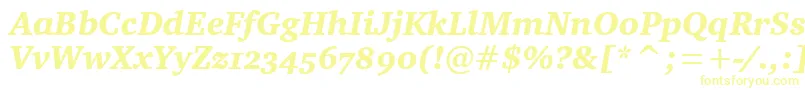 Шрифт CharterOsItcTtBlackitalic – жёлтые шрифты