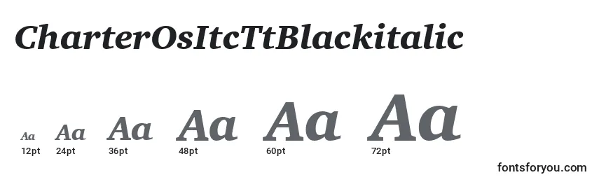 CharterOsItcTtBlackitalic Font Sizes