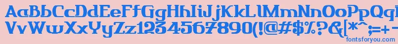 フォントFriendo – ピンクの背景に青い文字