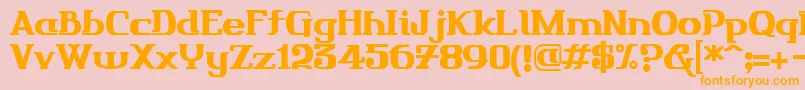 Friendo-Schriftart – Orangefarbene Schriften auf rosa Hintergrund