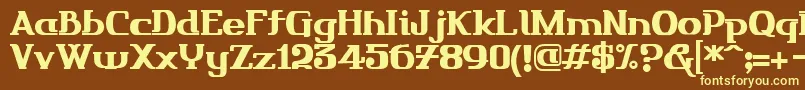Friendo-fontti – keltaiset fontit ruskealla taustalla
