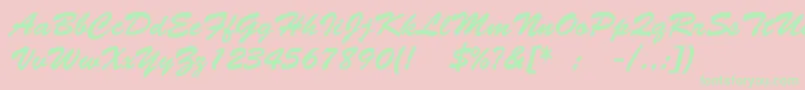 VictoriaNormal Font – Green Fonts on Pink Background