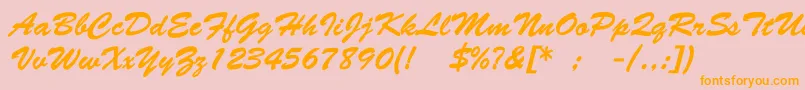 VictoriaNormal Font – Orange Fonts on Pink Background