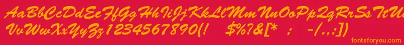VictoriaNormal Font – Orange Fonts on Red Background