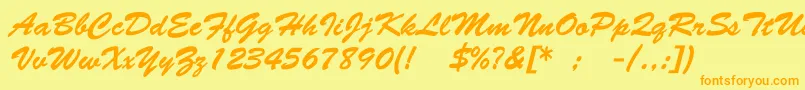 VictoriaNormal Font – Orange Fonts on Yellow Background