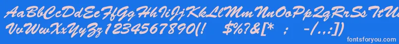 VictoriaNormal Font – Pink Fonts on Blue Background