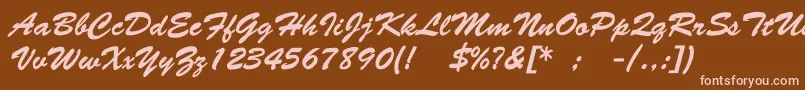 VictoriaNormal Font – Pink Fonts on Brown Background