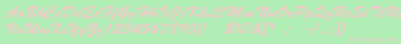 VictoriaNormal Font – Pink Fonts on Green Background