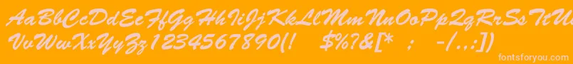 VictoriaNormal Font – Pink Fonts on Orange Background