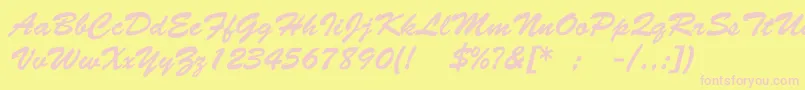 VictoriaNormal Font – Pink Fonts on Yellow Background