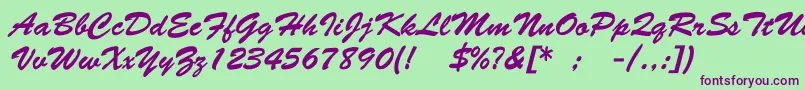 VictoriaNormal Font – Purple Fonts on Green Background