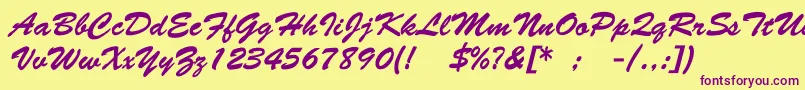 VictoriaNormal Font – Purple Fonts on Yellow Background