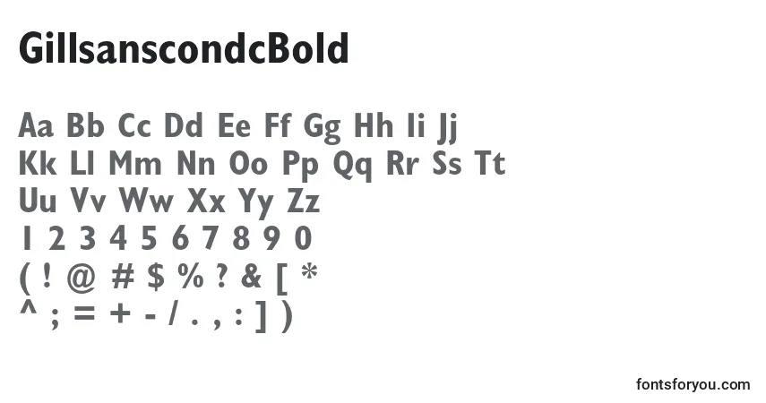 Schriftart GillsanscondcBold – Alphabet, Zahlen, spezielle Symbole