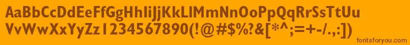 GillsanscondcBold Font – Brown Fonts on Orange Background