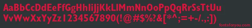 フォントGillsanscondcBold – 黒い背景に赤い文字