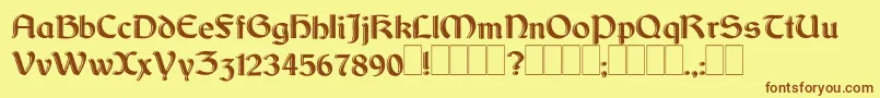 DundalkHanddrawn Font – Brown Fonts on Yellow Background