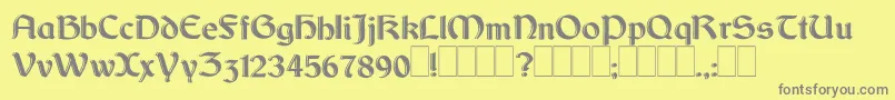 DundalkHanddrawn-Schriftart – Graue Schriften auf gelbem Hintergrund