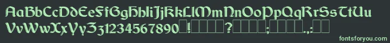 Czcionka DundalkHanddrawn – zielone czcionki na czarnym tle