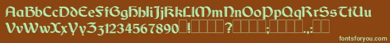 DundalkHanddrawn Font – Green Fonts on Brown Background