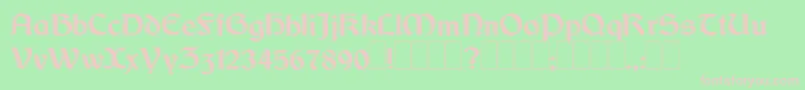 DundalkHanddrawn-fontti – vaaleanpunaiset fontit vihreällä taustalla