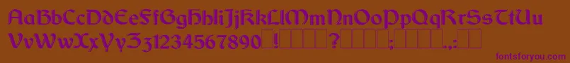 DundalkHanddrawn-Schriftart – Violette Schriften auf braunem Hintergrund