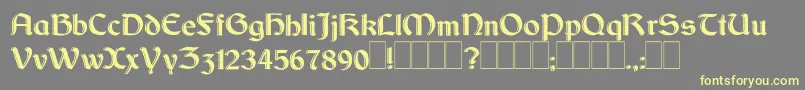 DundalkHanddrawn-fontti – keltaiset fontit harmaalla taustalla
