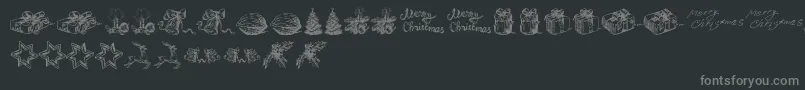 Czcionka ChristmasNativityTfb – szare czcionki na czarnym tle