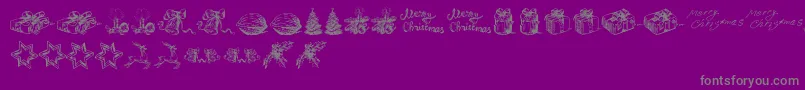 Шрифт ChristmasNativityTfb – серые шрифты на фиолетовом фоне