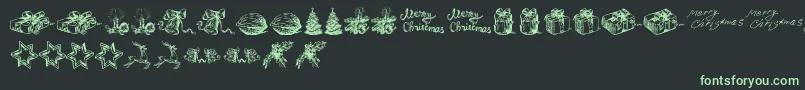 ChristmasNativityTfb-Schriftart – Grüne Schriften auf schwarzem Hintergrund