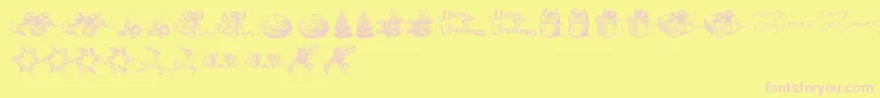 ChristmasNativityTfb Font – Pink Fonts on Yellow Background