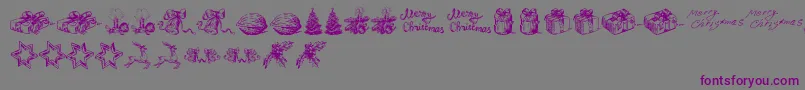 ChristmasNativityTfb-Schriftart – Violette Schriften auf grauem Hintergrund